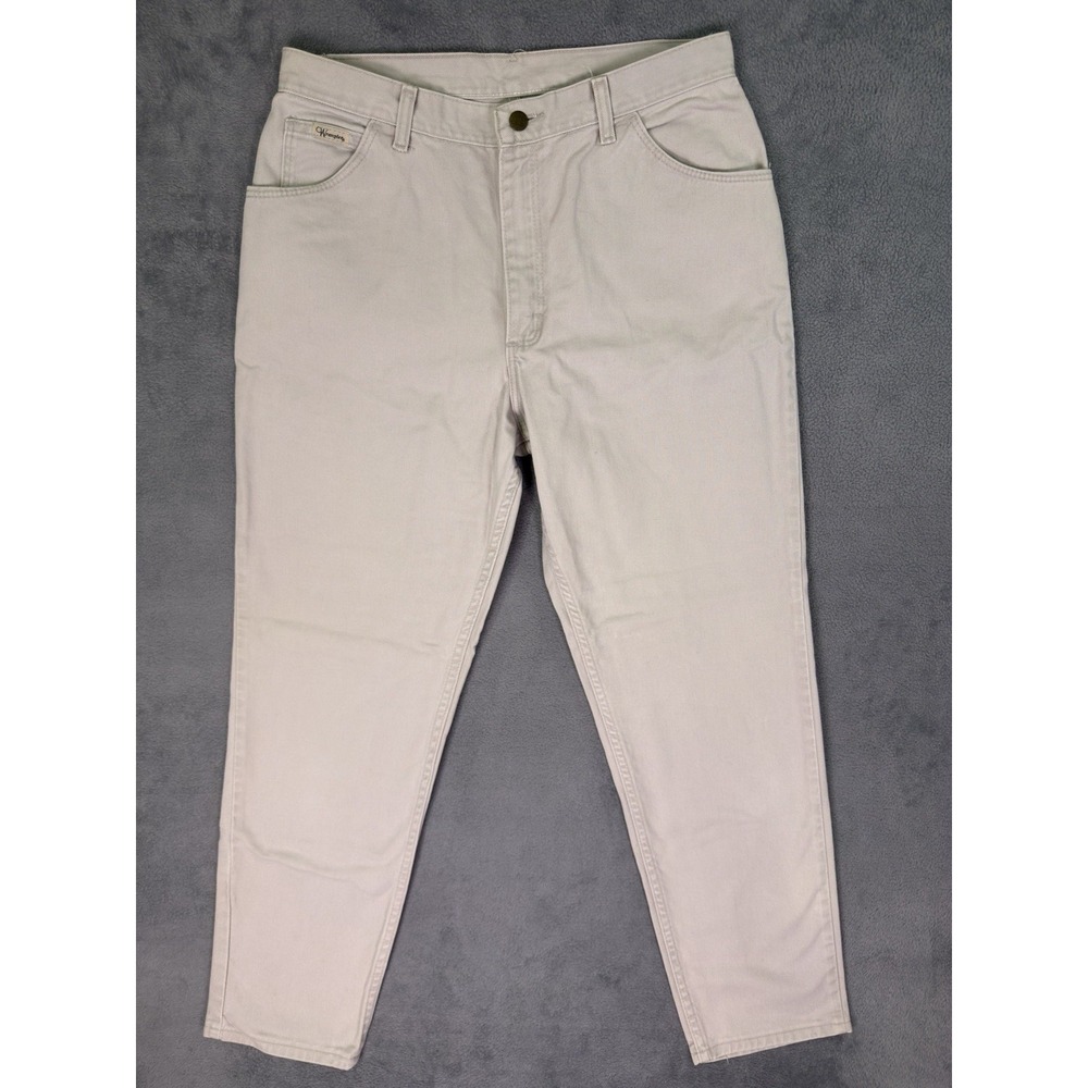 Vintage Wrangler Jeans Womens 14 Gray Tapered Denim High Rise Light Wash